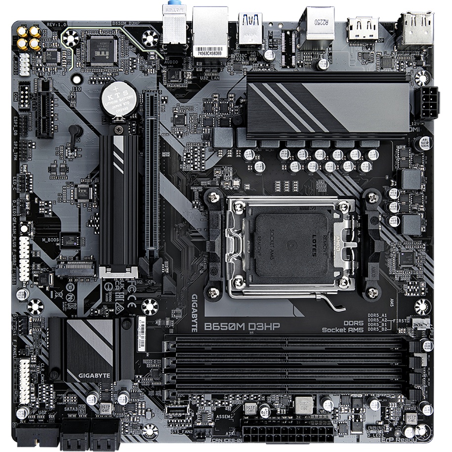 Материнская плата Gigabyte OEM B650M D3HP, Socket AM5, AMD B650, 4xDDR5-5200, HDMI+DP+DP, 1xPCI-Ex16