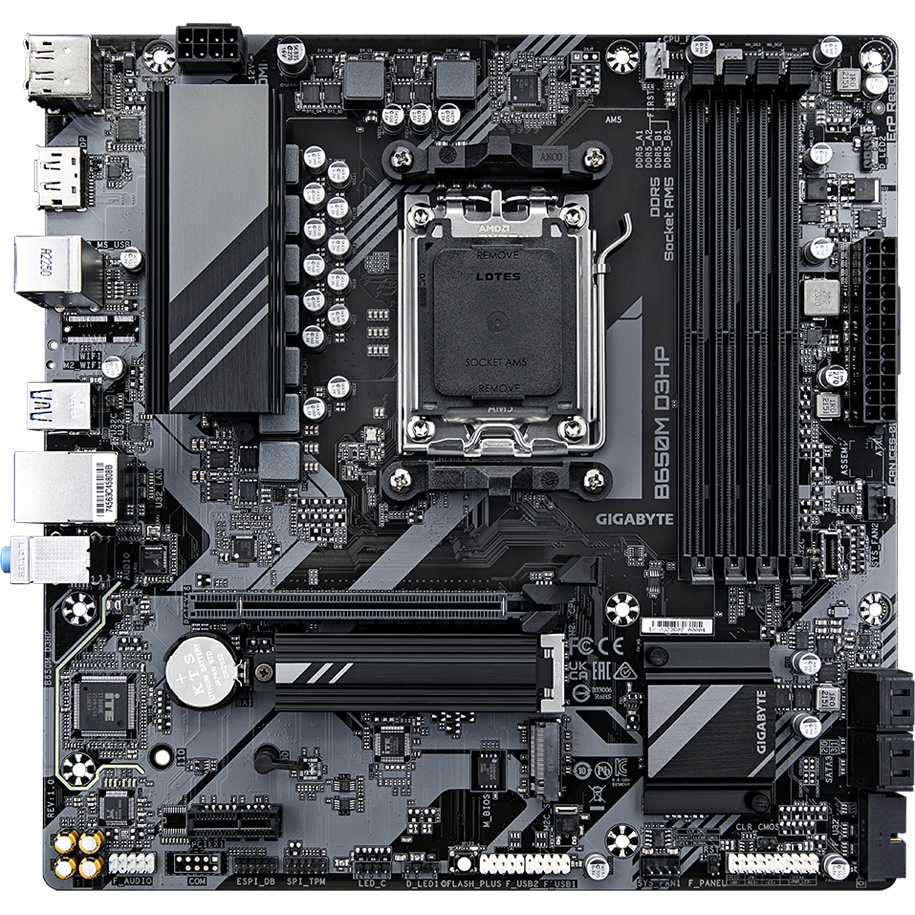 Материнская плата Gigabyte OEM B650M D3HP, Socket AM5, AMD B650, 4xDDR5-5200, HDMI+DP+DP, 1xPCI-Ex16