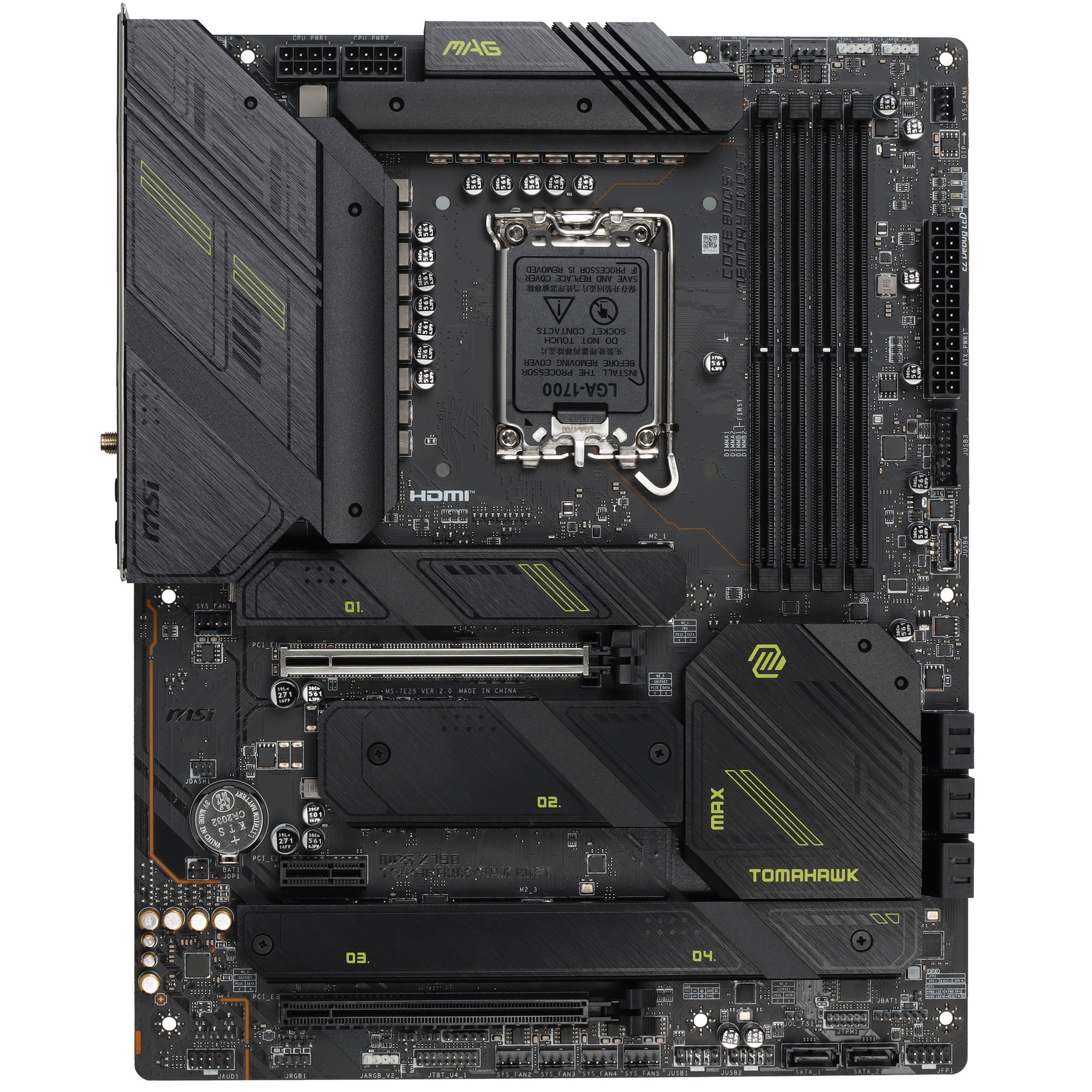 Материнская плата MSI MAG Z790 TOMAHAWK MAX WIFI, LGA 1700, Intel Z790, 4xDDR5, 8xSATA, 4xM.2, 1xPCI
