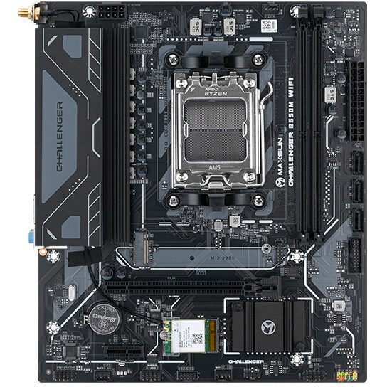 Материнская плата MAXSUN MS-Challenger B650M WIFI V2 (Socket AM5, mATX, 2*DDR5, DP/HDMI, 4*SATA3, 1*