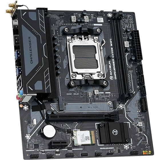 Материнская плата MAXSUN MS-Challenger B650M WIFI V2 (Socket AM5, mATX, 2*DDR5, DP/HDMI, 4*SATA3, 1*