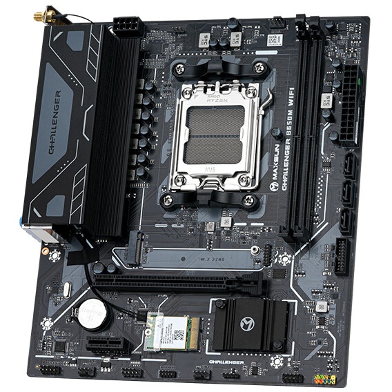 Материнская плата MAXSUN MS-Challenger B650M WIFI V2 (Socket AM5, mATX, 2*DDR5, DP/HDMI, 4*SATA3, 1*