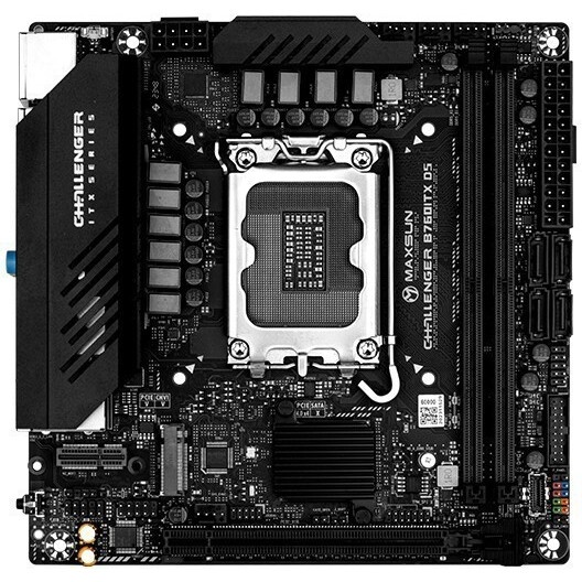Материнская плата Maxsun Challenger B760ITX D5, LGA 1700, Intel B760, 2xDDR5, 4xSATA, 2xM.2, 1xPCIe