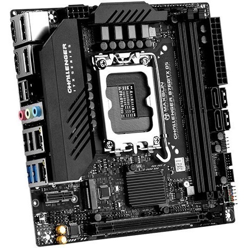 Материнская плата Maxsun Challenger B760ITX D5, LGA 1700, Intel B760, 2xDDR5, 4xSATA, 2xM.2, 1xPCIe