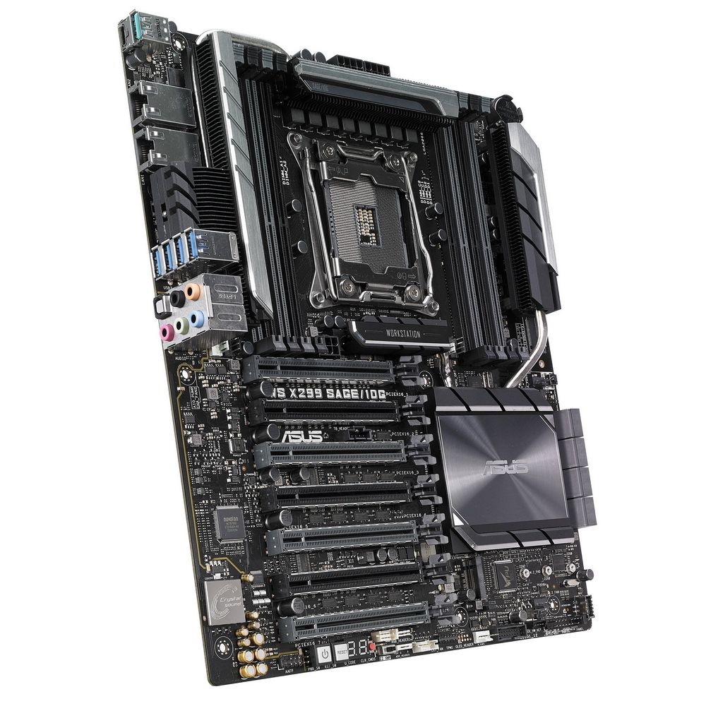 Материнская плата ASUS WS X299 SAGE/10G, LGA 2066, Intel X299, 8xDDR4, 8xSATA, 2xM.2, 1xU.2, 1xPCIe