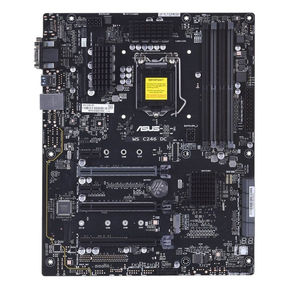 Материнская плата ASUS WS C246 DC, LGA 1151, Intel C246, 4xDDR4, 8xSATA, 1xM.2, 4xPCIe 3.0 x16, 2xPC