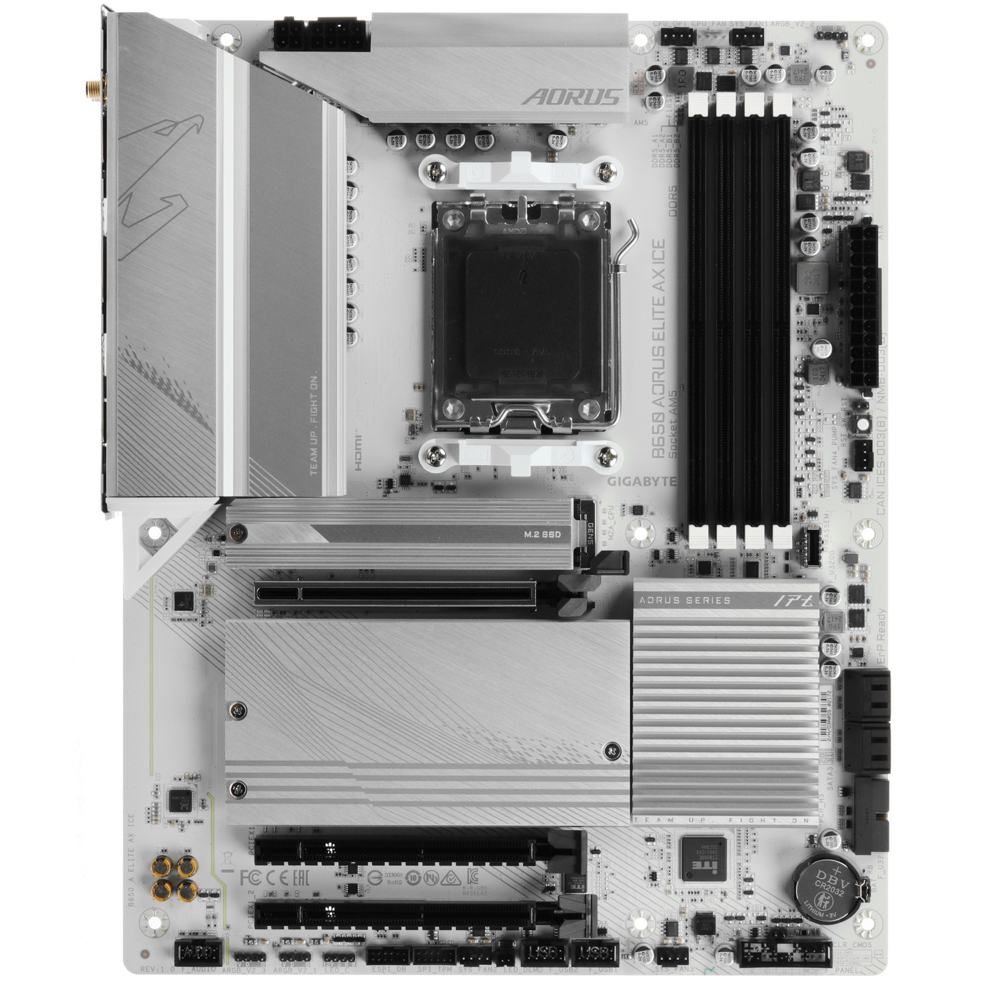 Материнская плата GIGABYTE B650 AORUS ELITE AX ICE, AM5, AMD B650, 4xDDR5, 4xSATA, 3xM.2, 1xPCI-E 4.