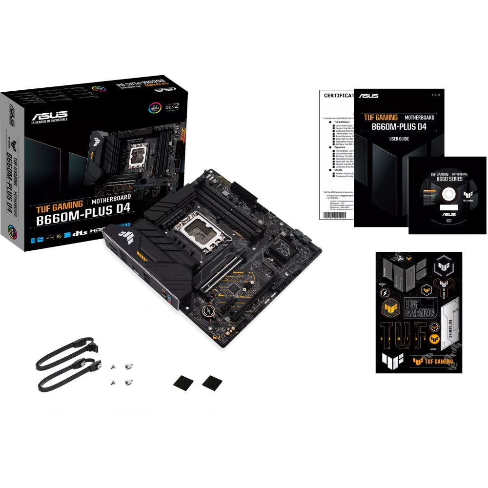 Материнская плата Asus TUF GAMING B660M-PLUS D4 4xDDR4 mATX AC`97 8ch(7.1) 2.5Gg RAID+HDMI+DP