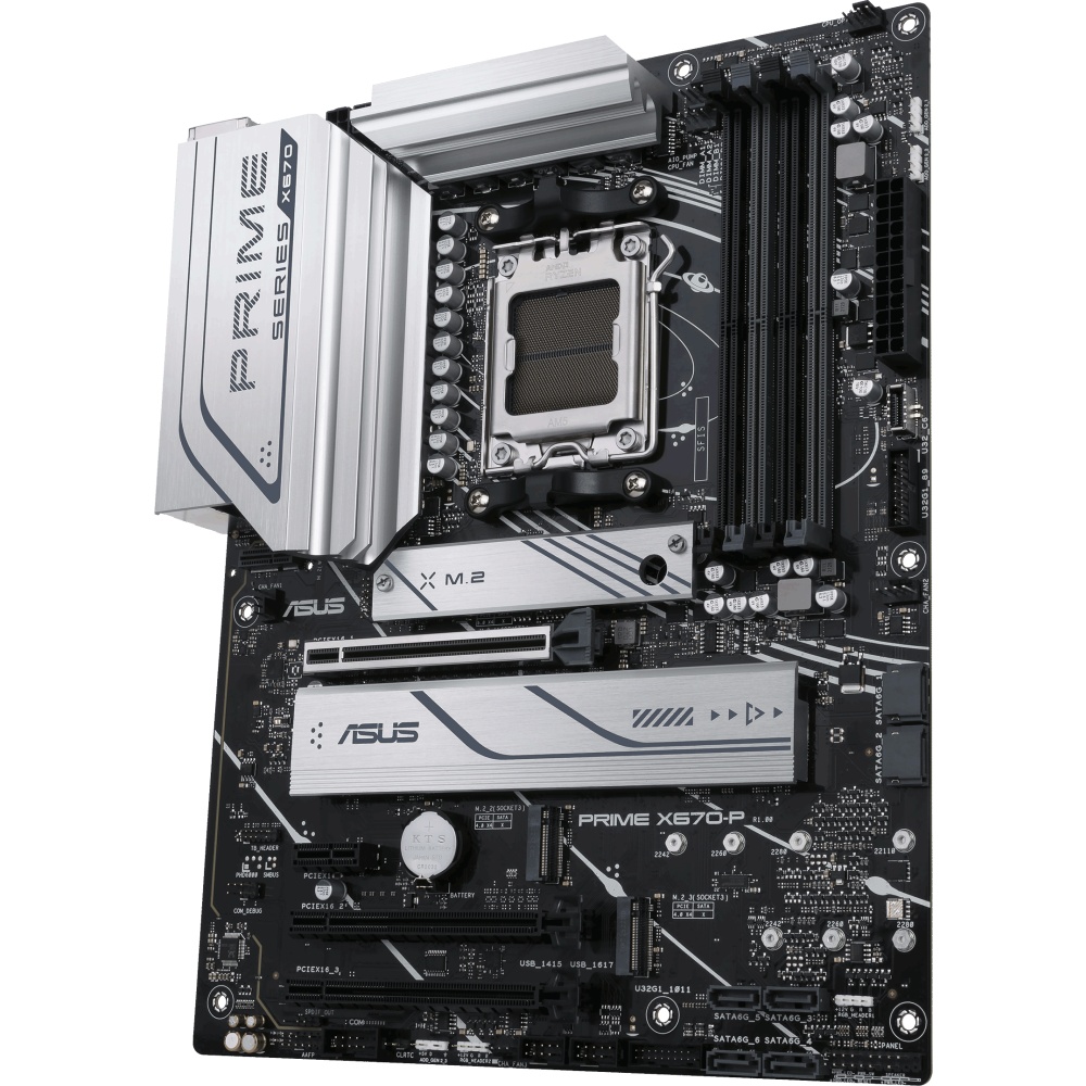 Материнская плата ASUS PRIME X670-P, AM5, AMD X670, 4xDDR5, 6xSATA, 3xM.2, 1xPCI-E 4.0 x16, 2xPCI-E