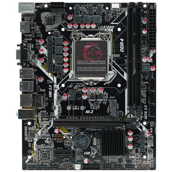 Материнская плата AFOX IH510D4-MA6-V2, LGA 1200, Intel H510, 2xDDR4, 3xSATA, 1xM.2, 1xPCI-E 4.0 x16,