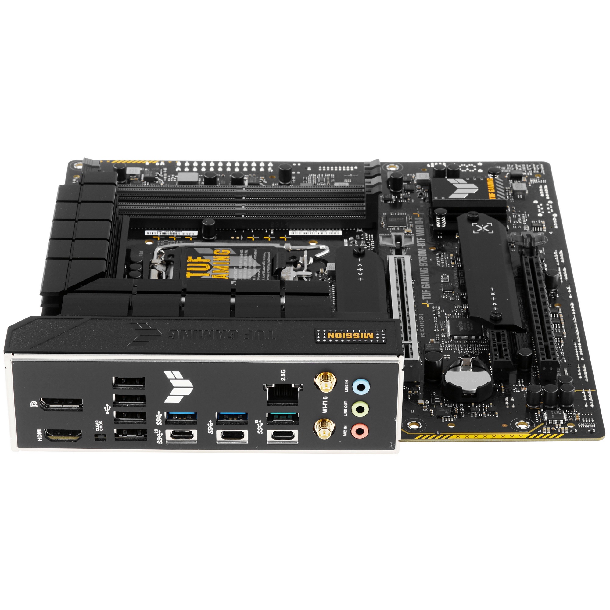 Материнская плата ASUS TUF GAMING B760M-BTF WIFI D4, LGA 1700, Intel B760, 4xDDR4, 4xSATA, 3xM.2, 1x