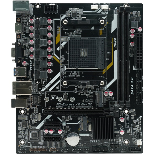 Материнская плата AFOX B550D4-MA5-V2, AM4, AMD B550, 4xDDR4, 4xSATA, 1xM.2, 1xPCIe 4.0 x16, 1xPCIe 4