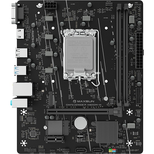 Материнская плата Maxsun MS-Challenger H610M-H WIFI H610, LGA1700, 2*DDR4, 1*PCIEx16, 1*PCIEx1, 1*M.