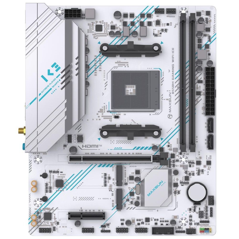 Материнская плата Maxsun MS-B550M GAMING WIFI ICE B550, AM4, 2*DDR4, 1*PCIEx16, 1*PCIEx4, 1*PCIEx1,