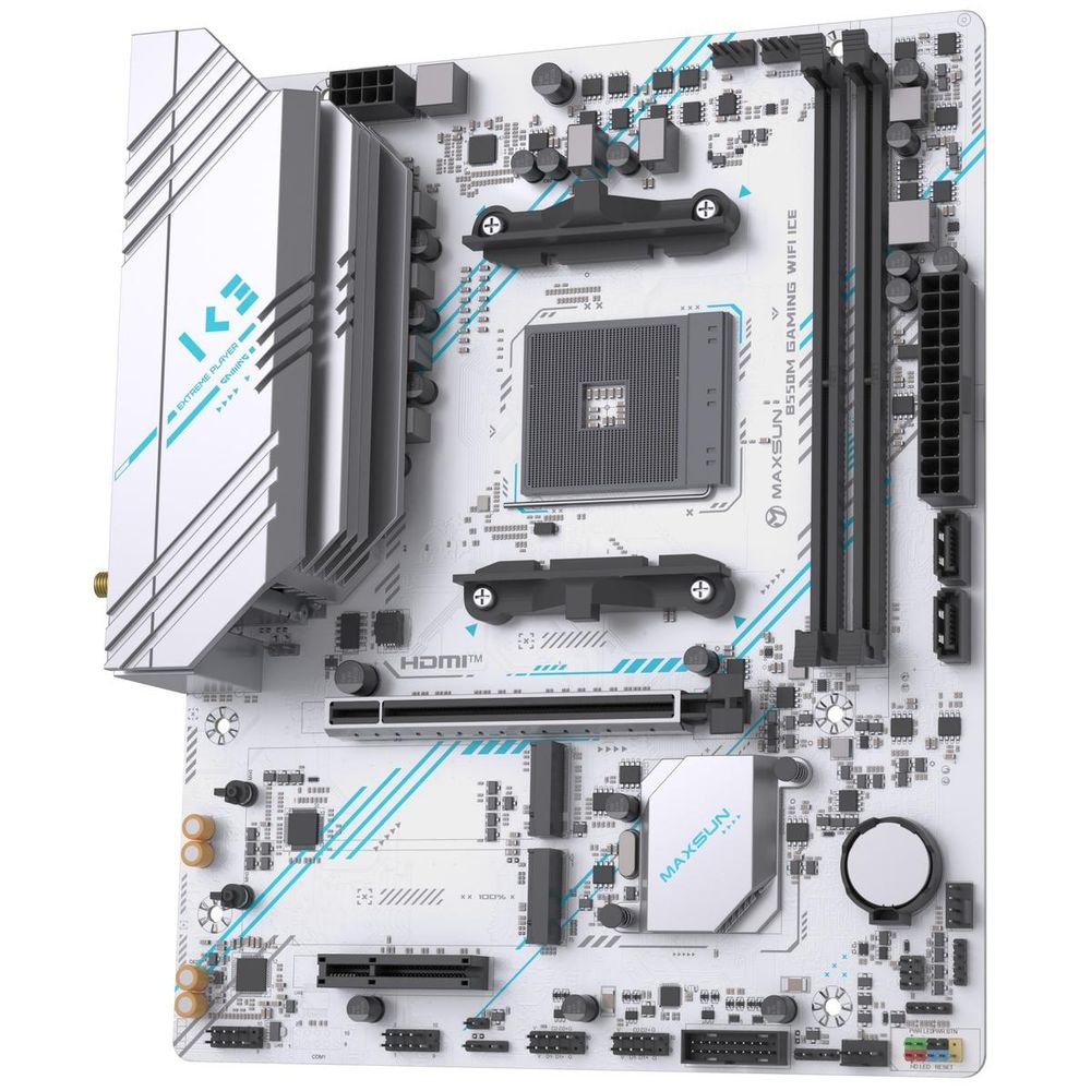Материнская плата Maxsun MS-B550M GAMING WIFI ICE B550, AM4, 2*DDR4, 1*PCIEx16, 1*PCIEx4, 1*PCIEx1,