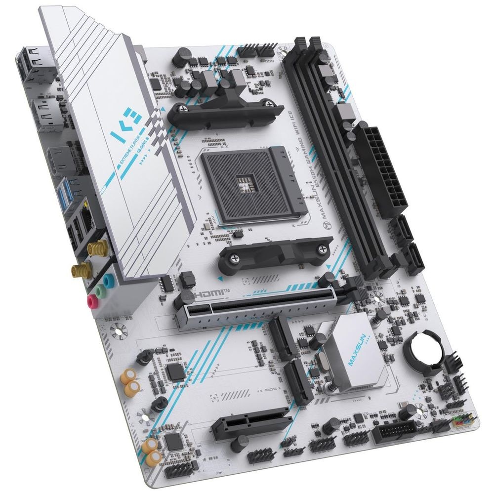 Материнская плата Maxsun MS-B550M GAMING WIFI ICE B550, AM4, 2*DDR4, 1*PCIEx16, 1*PCIEx4, 1*PCIEx1,