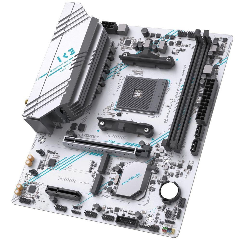 Материнская плата Maxsun MS-B550M GAMING WIFI ICE B550, AM4, 2*DDR4, 1*PCIEx16, 1*PCIEx4, 1*PCIEx1,