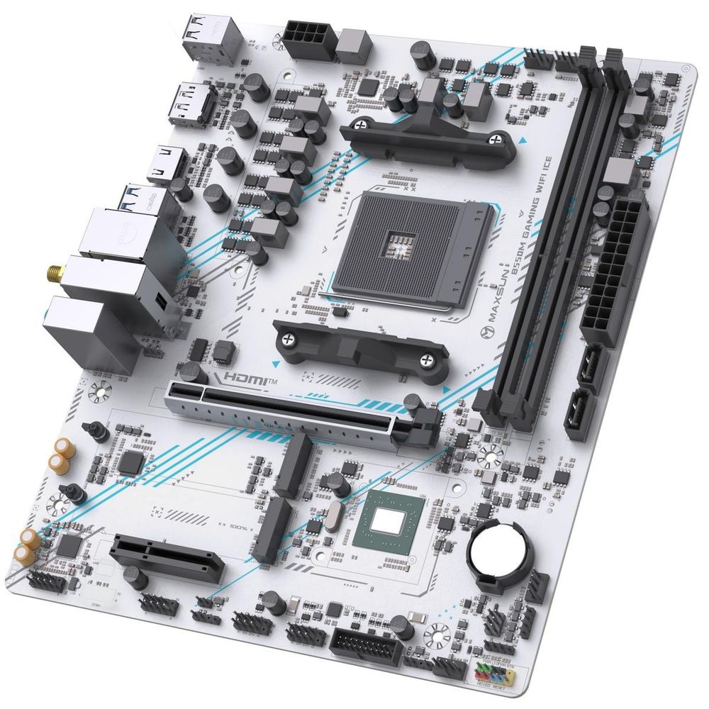 Материнская плата Maxsun MS-B550M GAMING WIFI ICE B550, AM4, 2*DDR4, 1*PCIEx16, 1*PCIEx4, 1*PCIEx1,