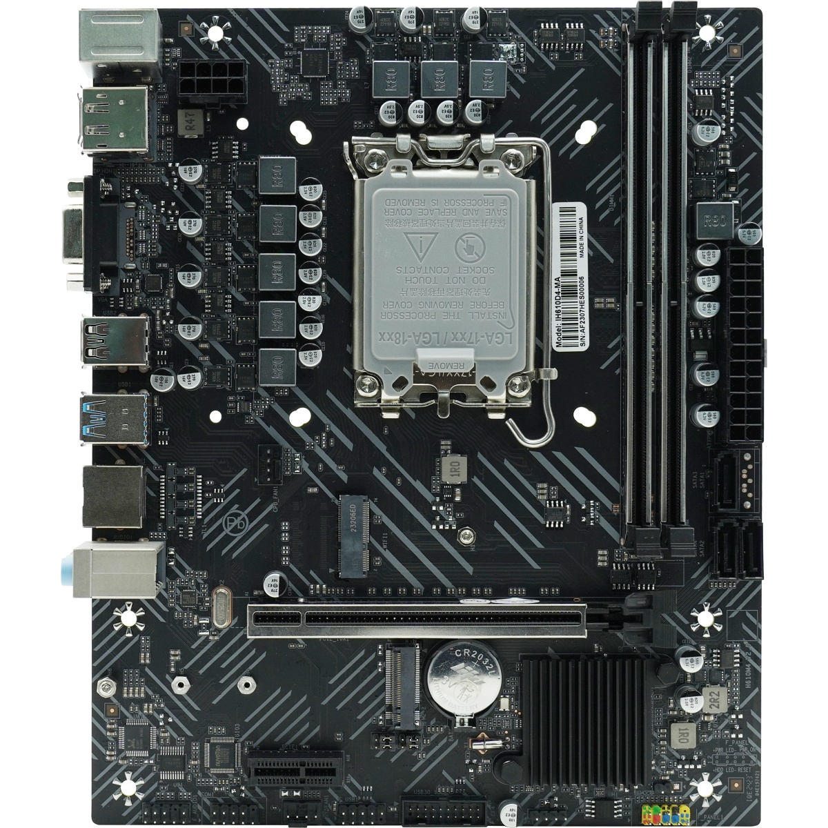 Материнская плата AFOX IH610D4-MA-V4, LGA1700, Intel H610, 2xDDR4, 3xSATA, 1xM.2, 1xPCIe 4.0 x16, 1x