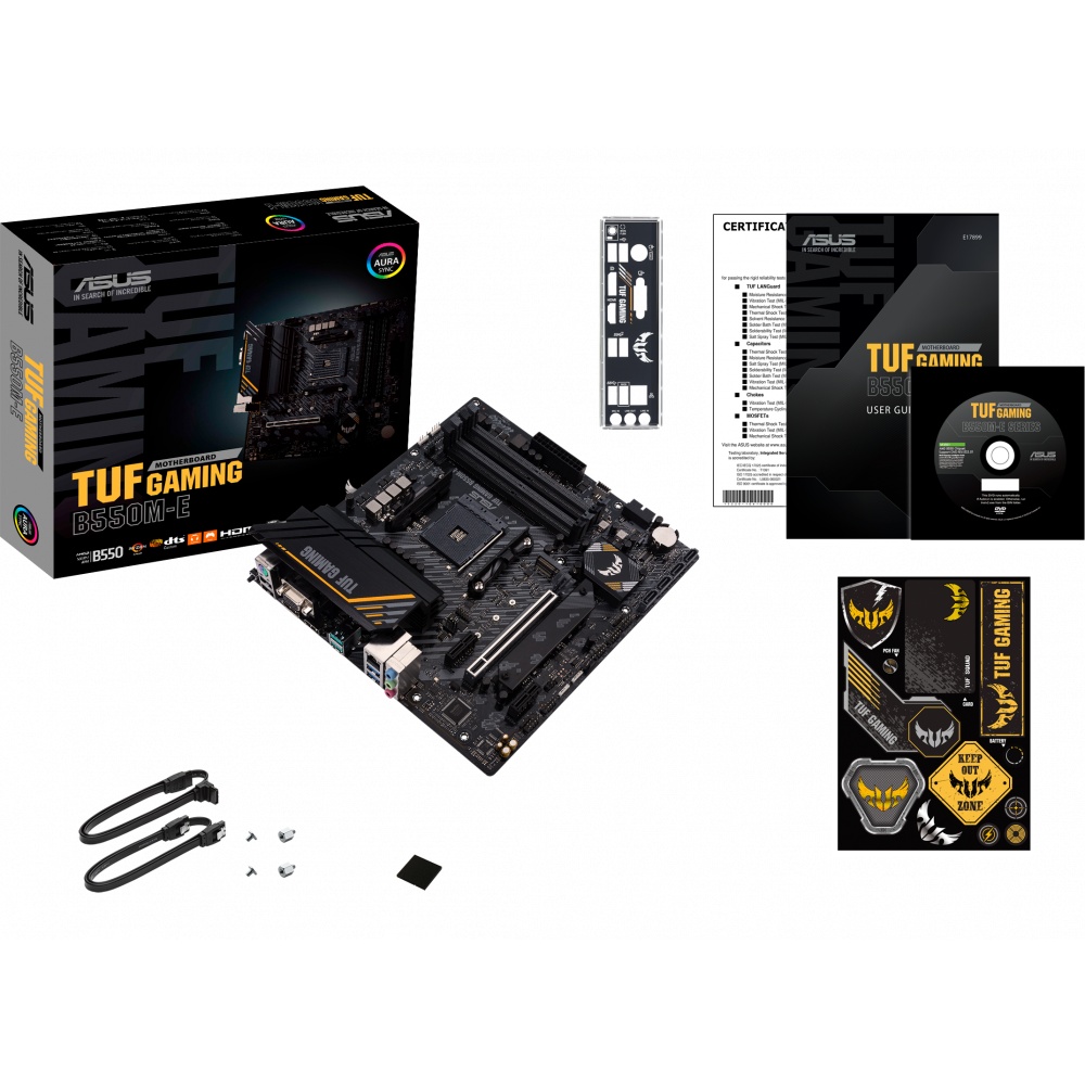 Материнская плата ASUS TUF GAMING B550M-E, AM4, AMD B550, 4xDDR4, 4xSATA, 2xM.2, 1xPCI-E 4.0 x16, 2x