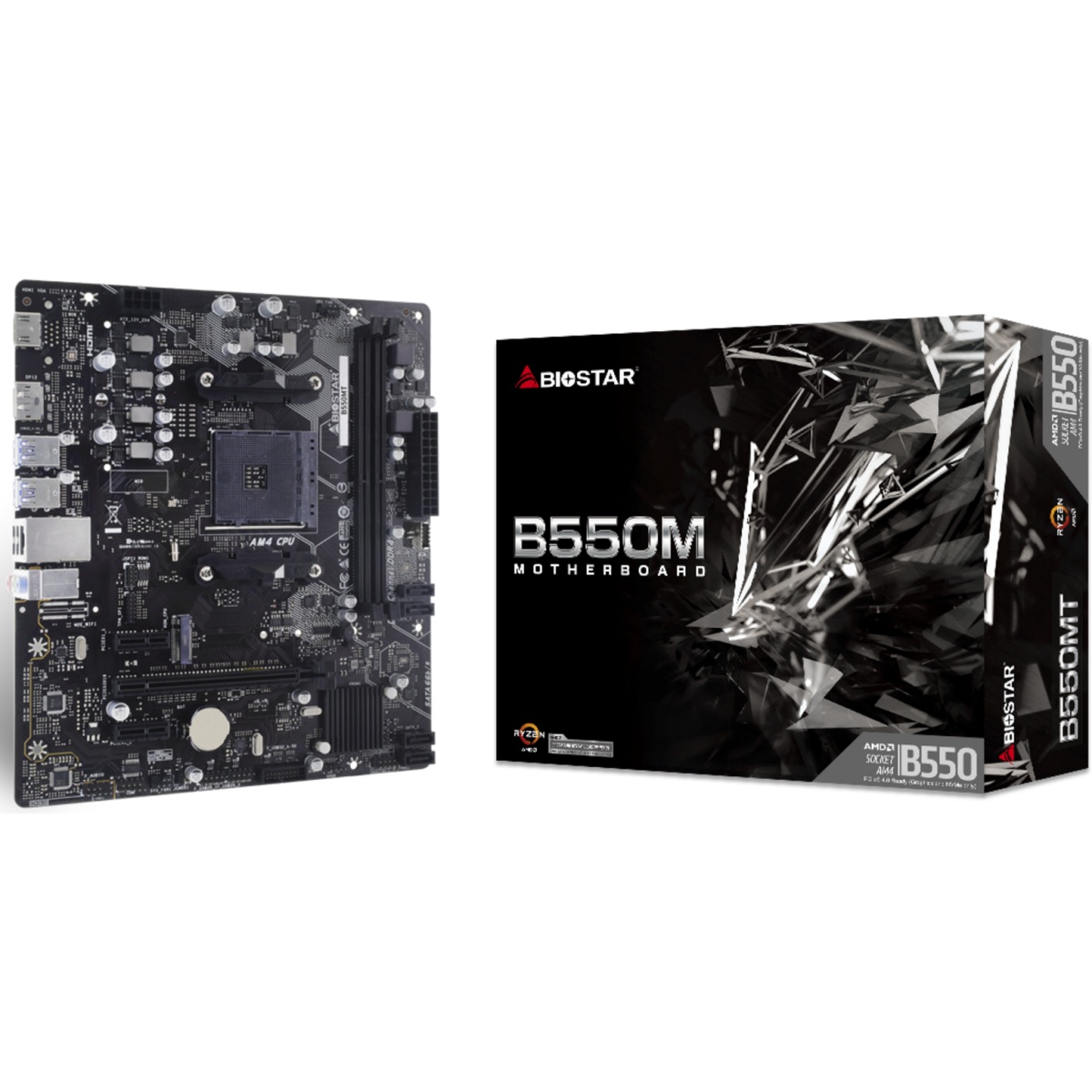 Материнская плата Biostar B550MT, AM4, AMD B550, 2xDDR4, 4xSATA, 1xM.2, 1xPCIe 4.0 x16, 2xPCIe 3.0 x