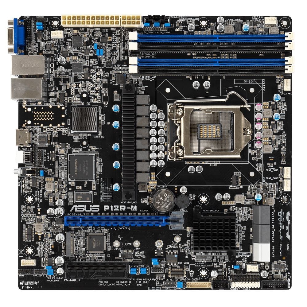 Материнская плата серверная ASUS P12R-M /SP XEON,C252,MICROATX,4DIMM,VERTICAL