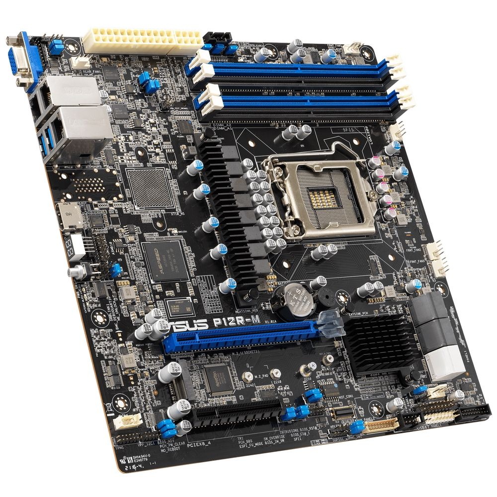 Материнская плата серверная ASUS P12R-M /SP XEON,C252,MICROATX,4DIMM,VERTICAL