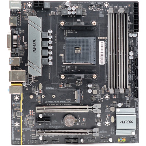 Материнская плата AFOX B550-MA-V2, AM4, AMD B550, 2xDDR4, 1xPCI-E 4.0 x16, 1xPCI-E 4.0 x4, 1xM.2, 4x