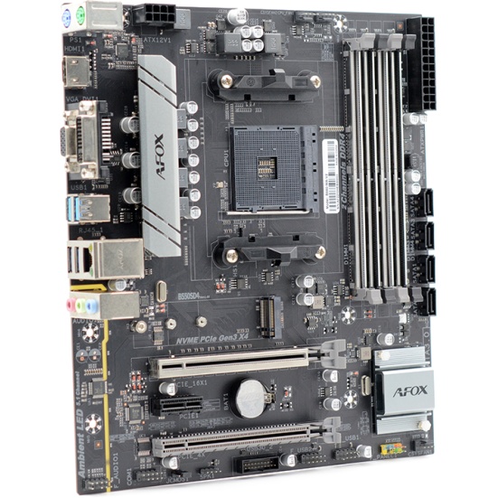 Материнская плата AFOX B550-MA-V2, AM4, AMD B550, 2xDDR4, 1xPCI-E 4.0 x16, 1xPCI-E 4.0 x4, 1xM.2, 4x