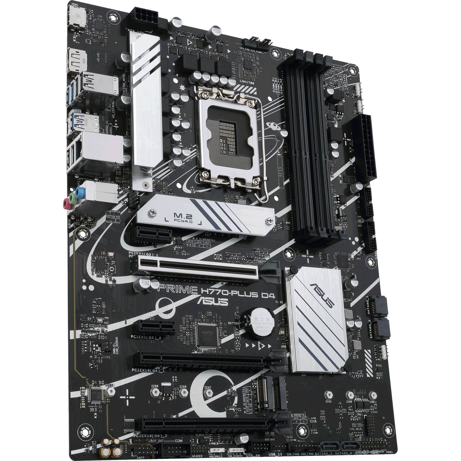 Материнская плата ASUS PRIME H770-PLUS D4, LGA1700, Intel H770, 4xDDR4, 4xSATA, 4xM.2, 1xPCIe 5.0 x1
