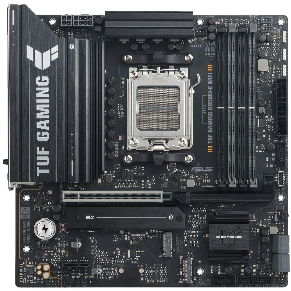 Материнская плата ASUS TUF GAMING B850M-E WIFI, AM5, AMD B850, 4xDDR5, 4xSATA, 3xM.2, 1xPCIe 5.0 x16
