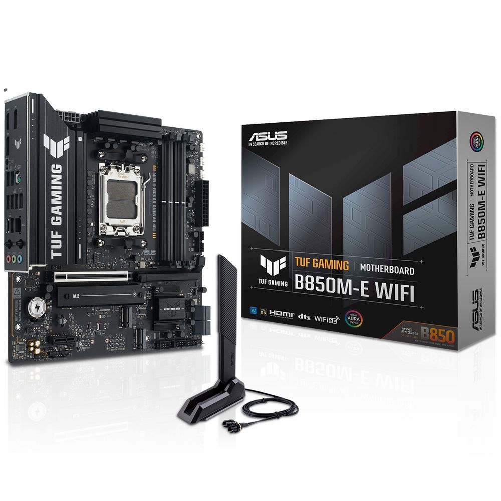 Материнская плата ASUS TUF GAMING B850M-E WIFI, AM5, AMD B850, 4xDDR5, 4xSATA, 3xM.2, 1xPCIe 5.0 x16