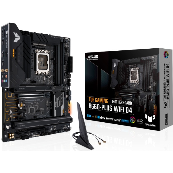 Материнская плата ASUS TUF GAMING B660-PLUS WIFI D4, LGA 1700, Intel B660, 4xDDR4, 4xSATA, 3xM.2, 1x