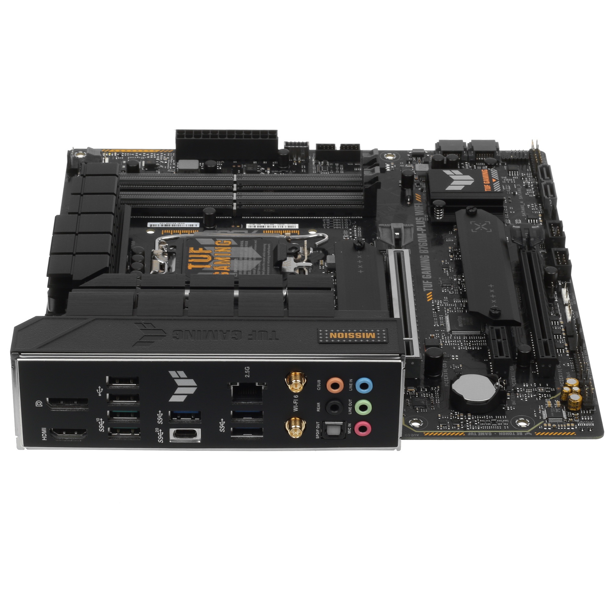Материнская плата ASUS TUF GAMING B760M-PLUS WIFI, LGA 1700, Intel B760, 4xDDR5, 4xSATA, 2xM.2, 1xPC