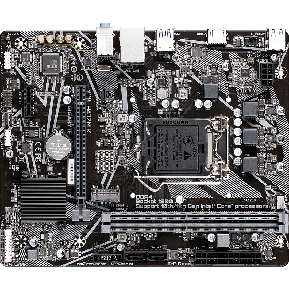 Материнская плата Gigabyte OEM H470M K, Socket 1200, Intel®H470, 2xDDR4-2333, HDMI, 1xPCI-Ex16, 1xPC