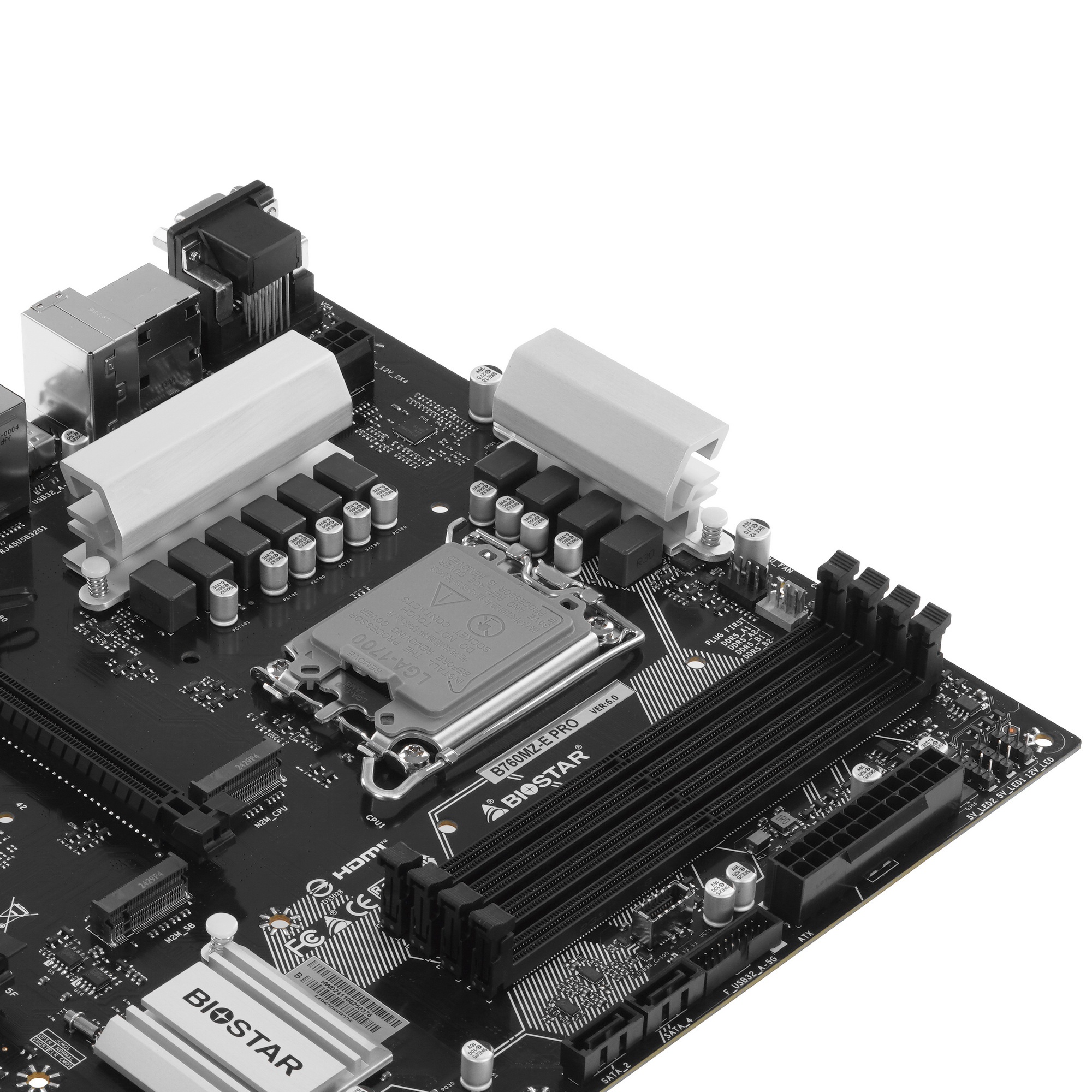 Материнская плата Biostar B760MZ-E PRO, LGA 1700, Intel B760, 4xDDR5, 4xSATA, 2xM.2, 1xPCIe 4.0 x16,