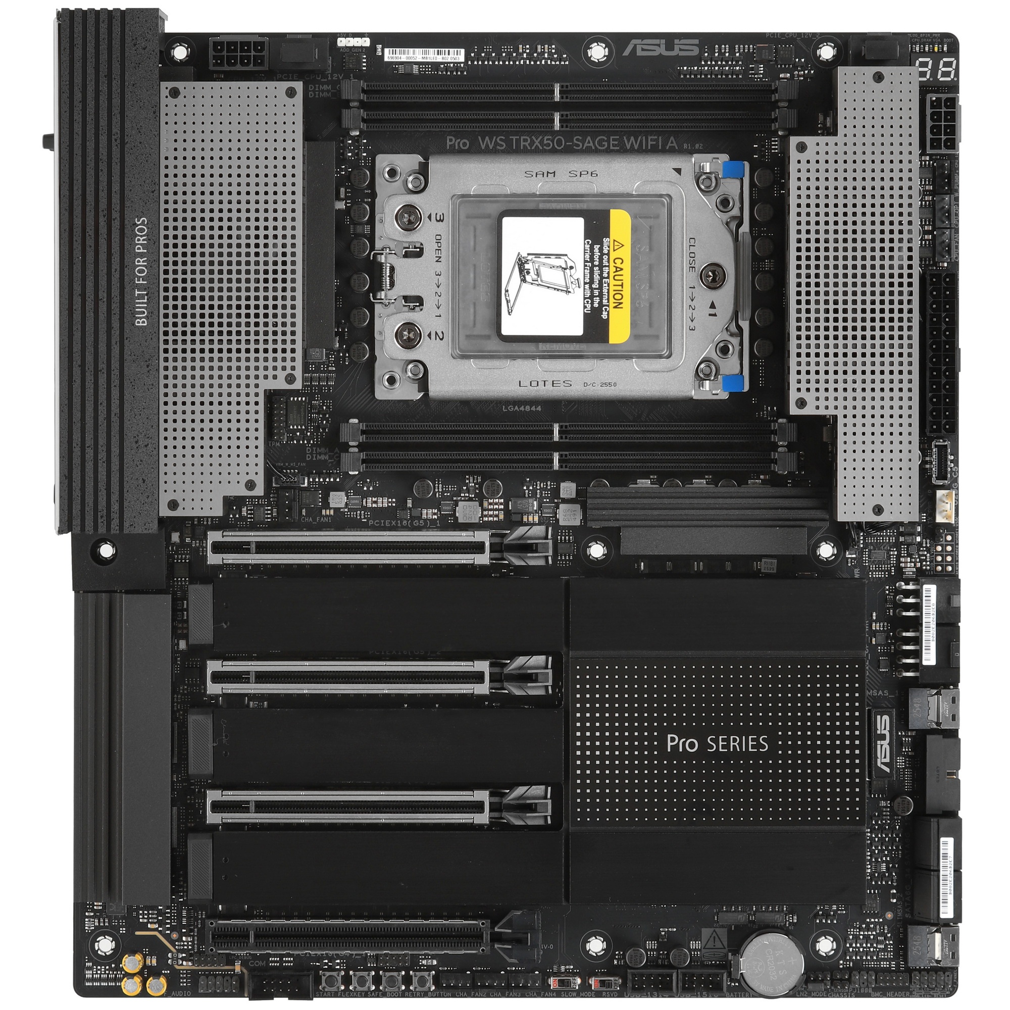Материнская плата ASUS PRO WS TRX50-SAGE WIFI A, AMD TRX50, 4*DDR5, 4*SATA, 3*M.2, 2 x SlimSAS, 6*US