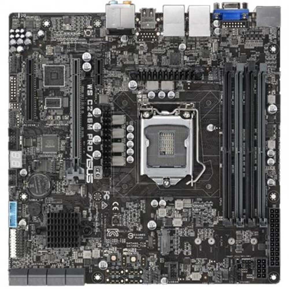 Серверная материнская плата ASUS WS C246M PRO, LGA 1151 v2, Intel C246, 4xDDR4, 1xM.2, 6xSATA, 1xPCI