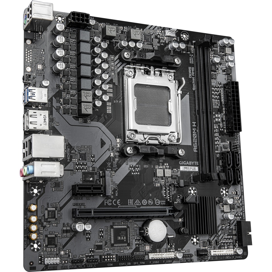 Материнская плата Gigabyte AMD A620M H (V2.1)  AMD A620 SAM5 mATX
