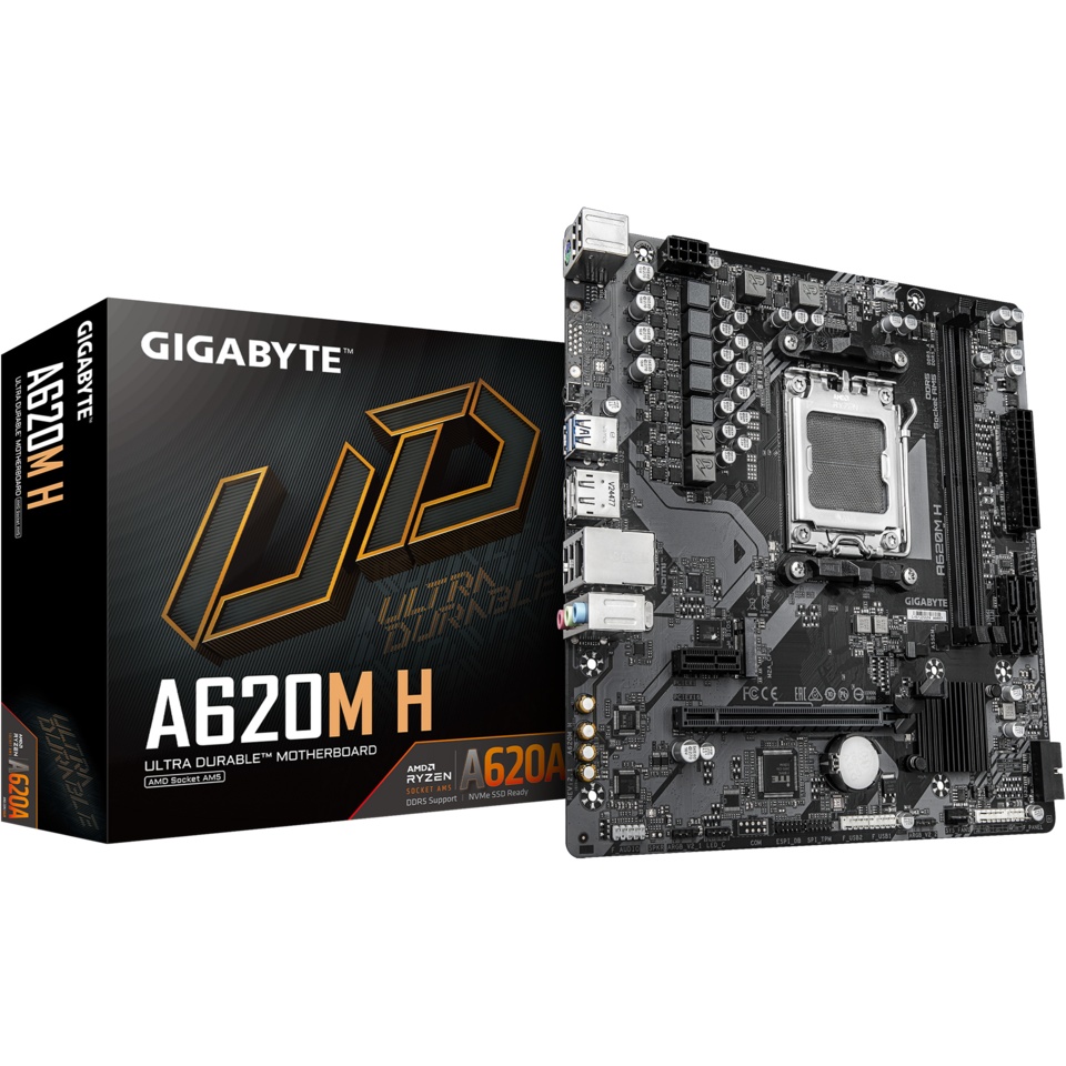 Материнская плата Gigabyte AMD A620M H (V2.1)  AMD A620 SAM5 mATX