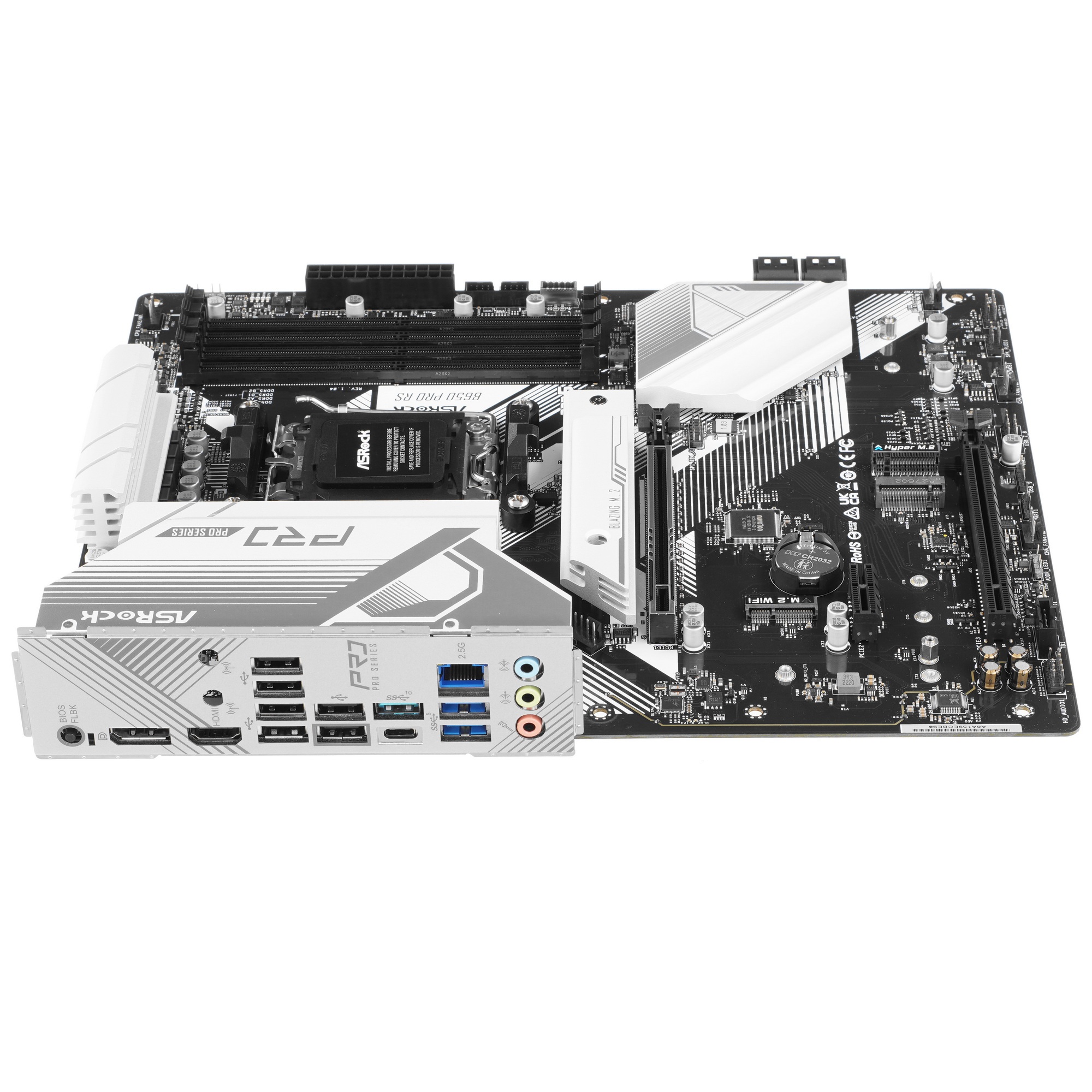 Материнская плата ASRock B650 PRO RS, Socket AM5, AMD B650, 4xDDR5-5200, HDMI+DP, 2xPCI-Ex16, 1xPCI-