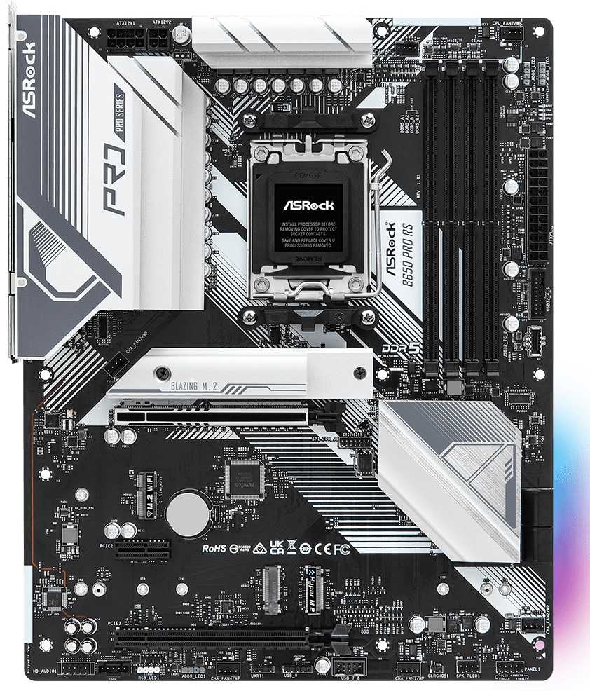 Материнская плата ASRock B650 PRO RS, Socket AM5, AMD B650, 4xDDR5-5200, HDMI+DP, 2xPCI-Ex16, 1xPCI-
