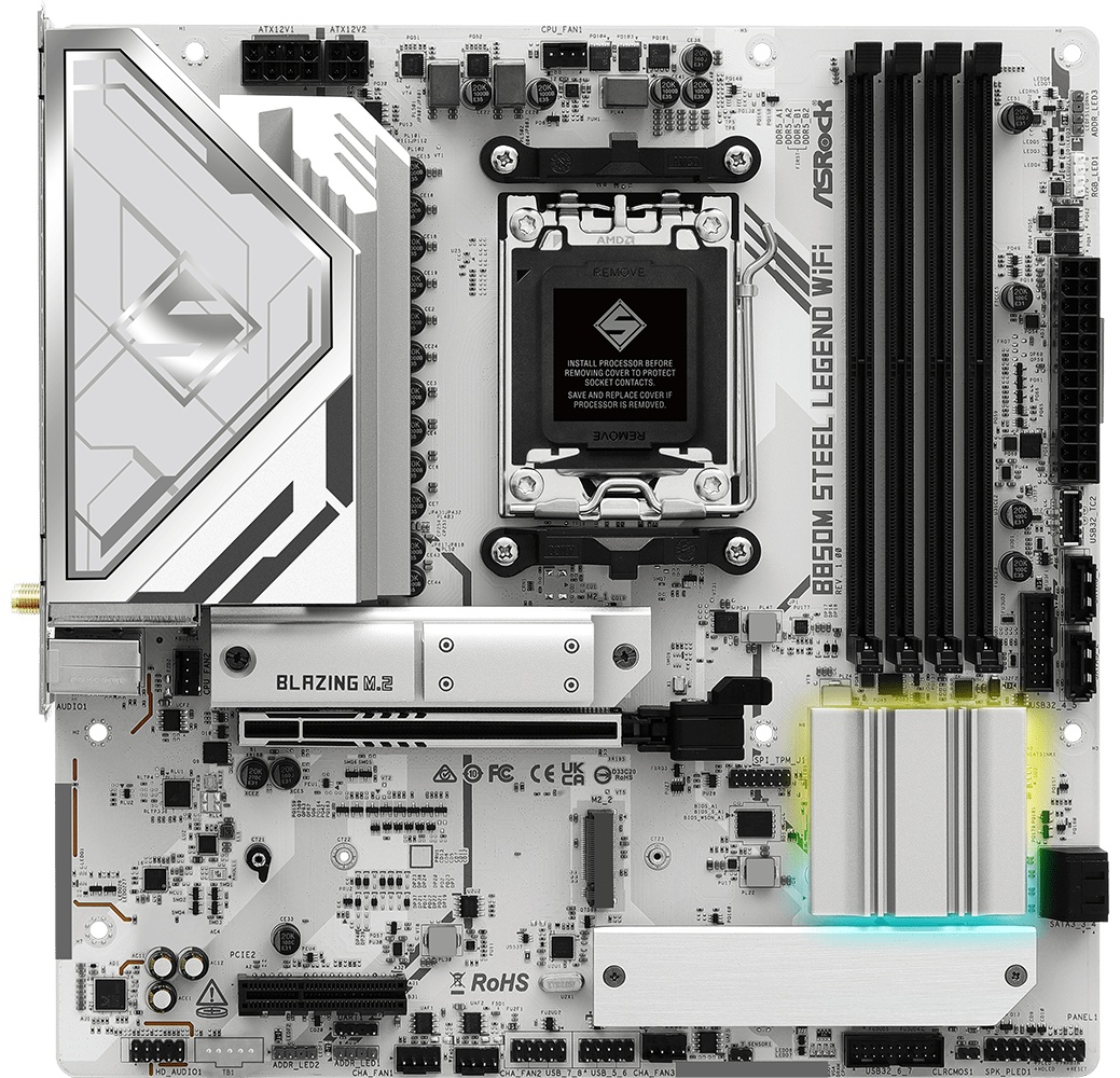 Материнская плата ASROCK B850 PRO-A, AM5, B850, 4*DDR5, 4*SATA, 3*M.2, 4*USB 2.0, 3*USB 3.2, Type-C,