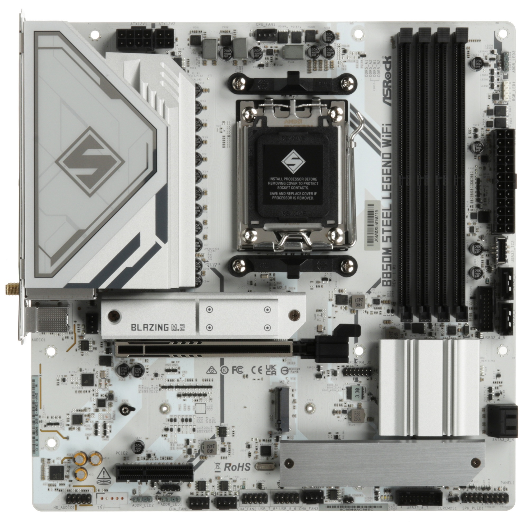 Материнская плата ASROCK B850 PRO-A, AM5, B850, 4*DDR5, 4*SATA, 3*M.2, 4*USB 2.0, 3*USB 3.2, Type-C,