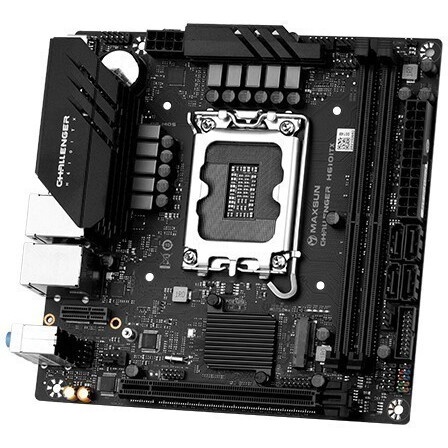 Материнская плата Maxsun Challenger H610ITX 2LAN, LGA 1700, Intel H610, 2xDDR4, 4xSATA, 2xM.2, 1xPCI
