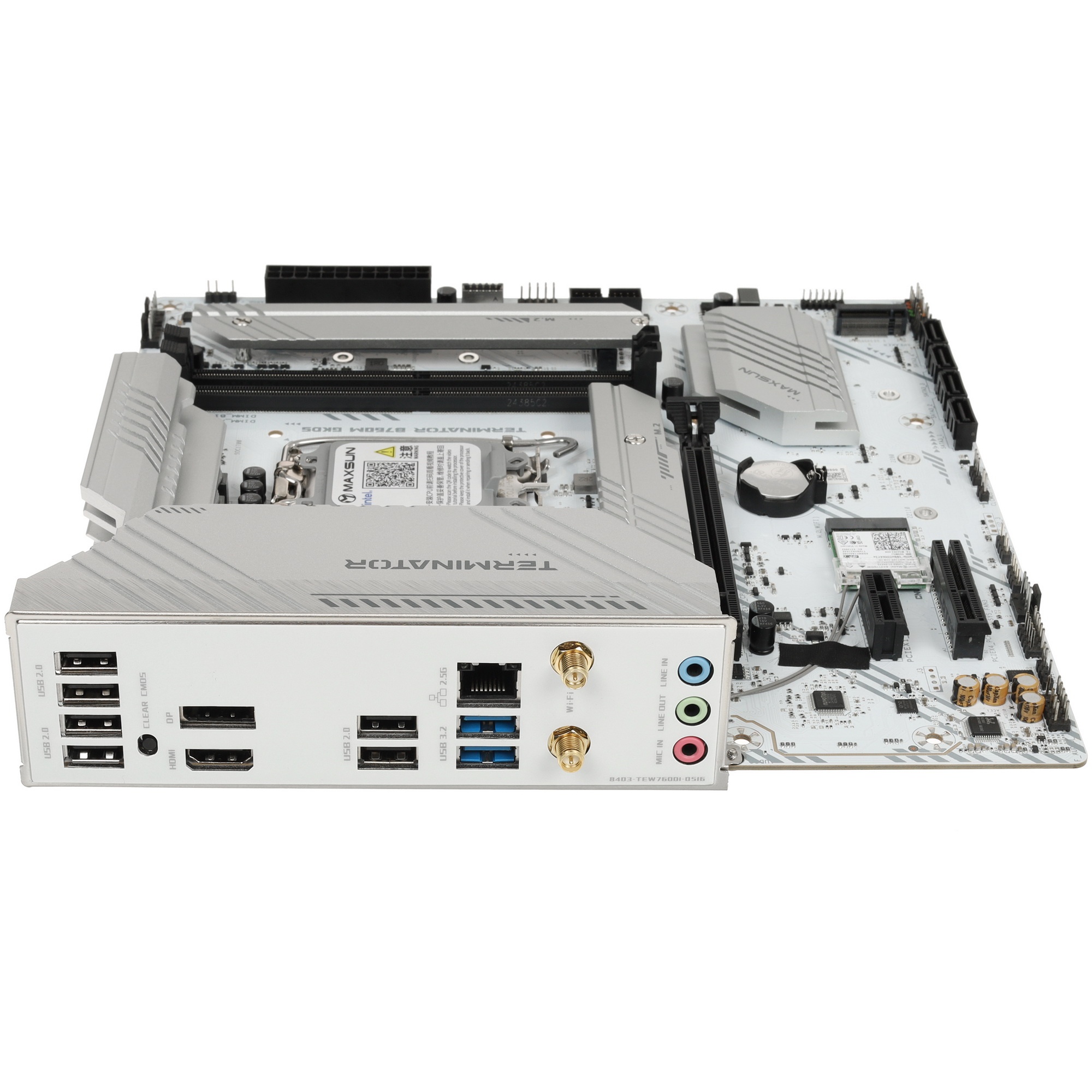 Материнская плата MAXSUN MS-Terminator B760M GKD5 ICE (Socket 1700, mATX, 2*DDR5(96Gb), DP/HDMI, 3*S