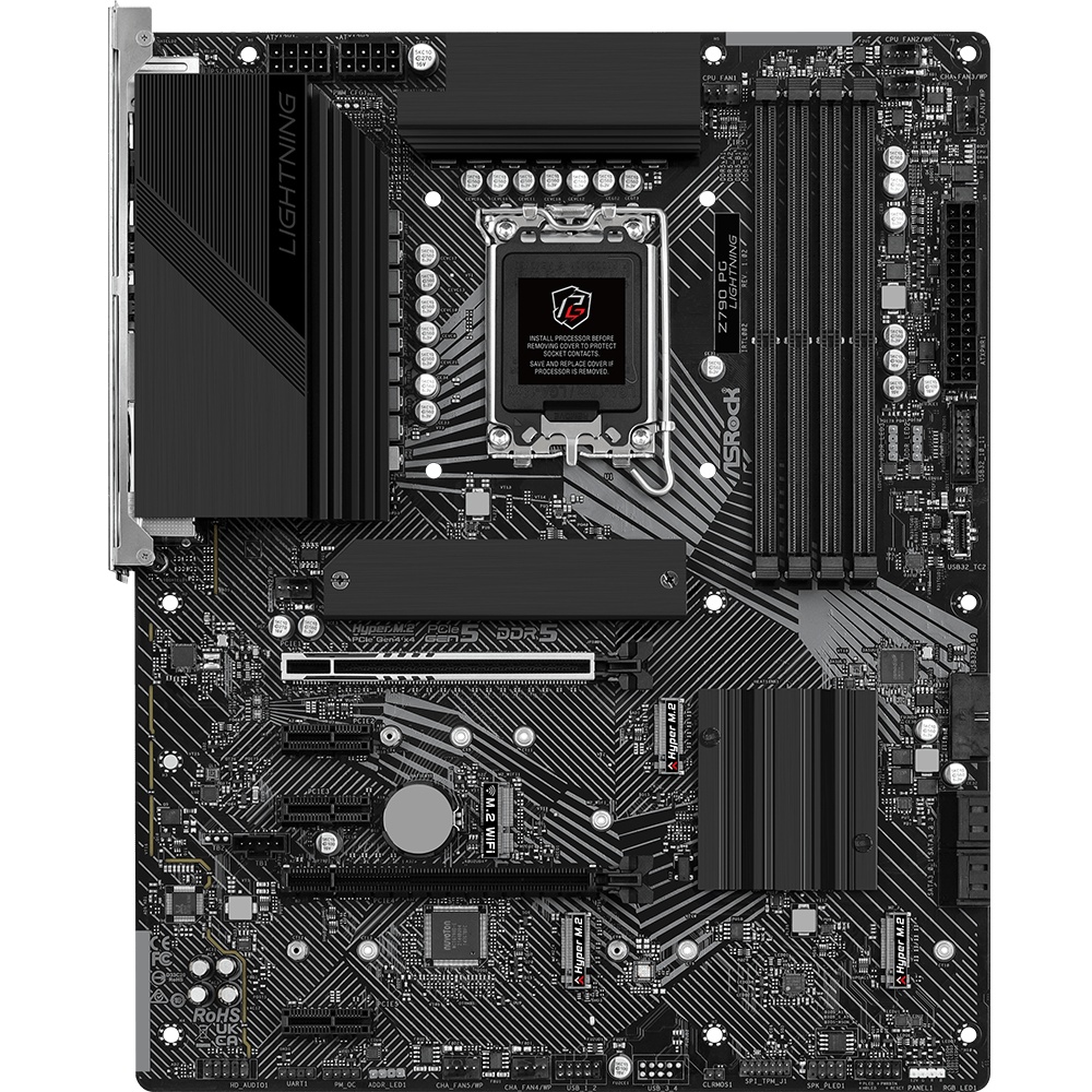 Материнская плата ASRock Z790 PG Lightning, LGA 1700, Intel Z790, 4xDDR5, 4xSATA, 4xM.2, 1xPCI-E 5.0