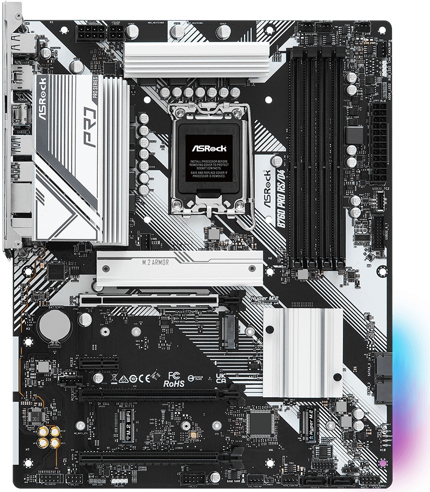 Материнская плата ASRock B760 Pro RS/D4, LGA 1700, Intel B760, 4xDDR4, 4xSATA, 3xM.2, 1xPCI-E 4.0 x1