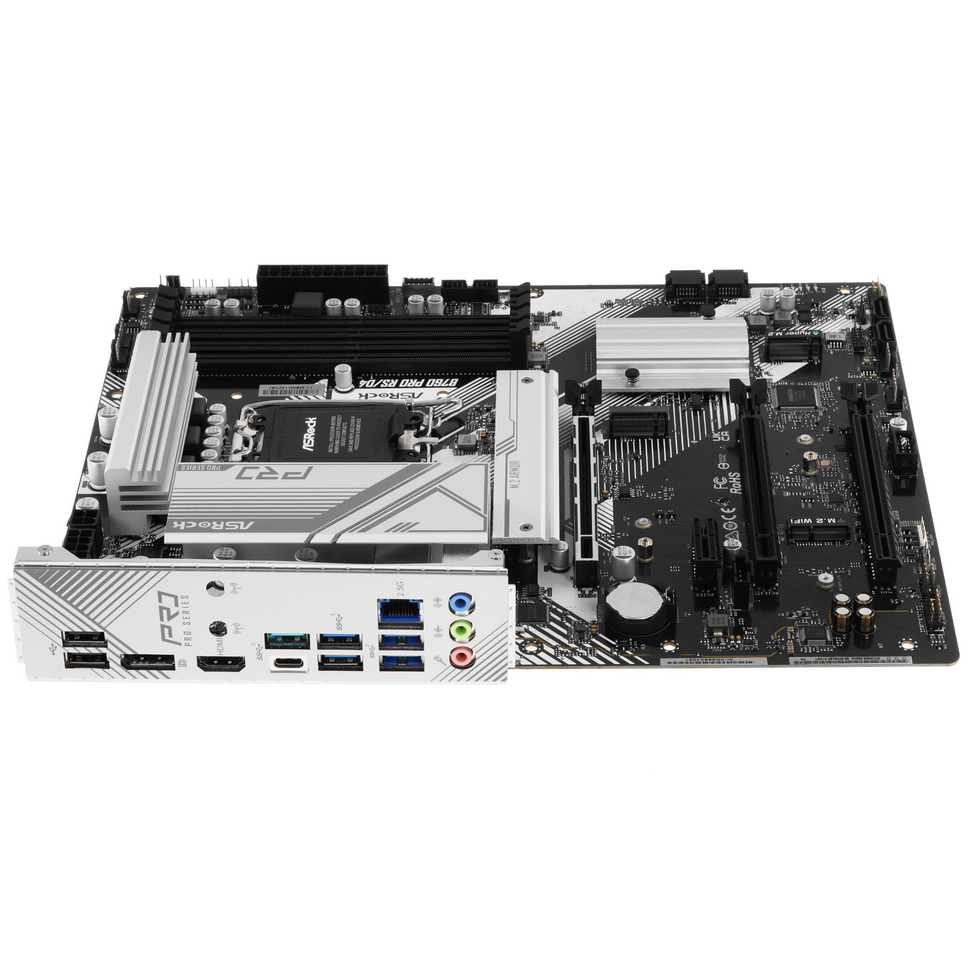 Материнская плата ASRock B760 Pro RS/D4, LGA 1700, Intel B760, 4xDDR4, 4xSATA, 3xM.2, 1xPCI-E 4.0 x1
