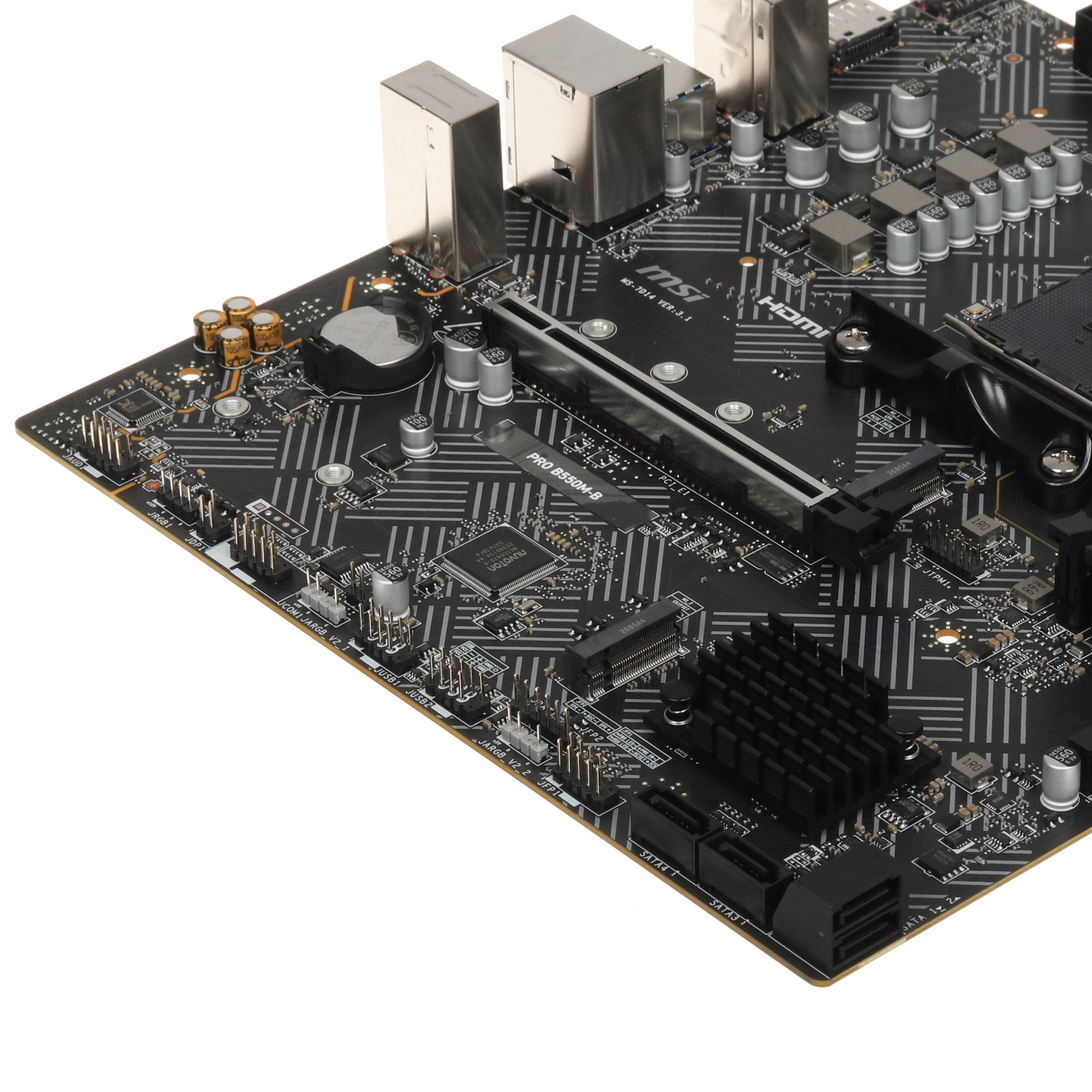 Материнская плата MSI PRO B550M-B Soc-AM4 AMD B550 2xDDR4 mATX AC`97 8ch(7.1) GbLAN RAID+HDMI+DP